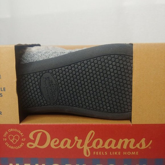 Dearfoams Womens Small 5-6 Sweater Knit Clog Memory Foam Slipper Gray NIB NEW - Picture 4 of 10